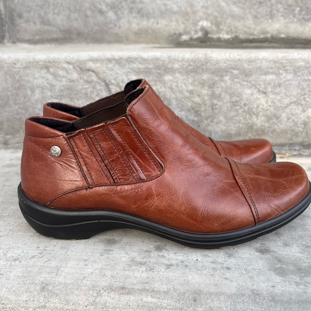 Romika Leather Ankle Boots Slip On Brown Comfort Shoes Womens EU 38 US 7